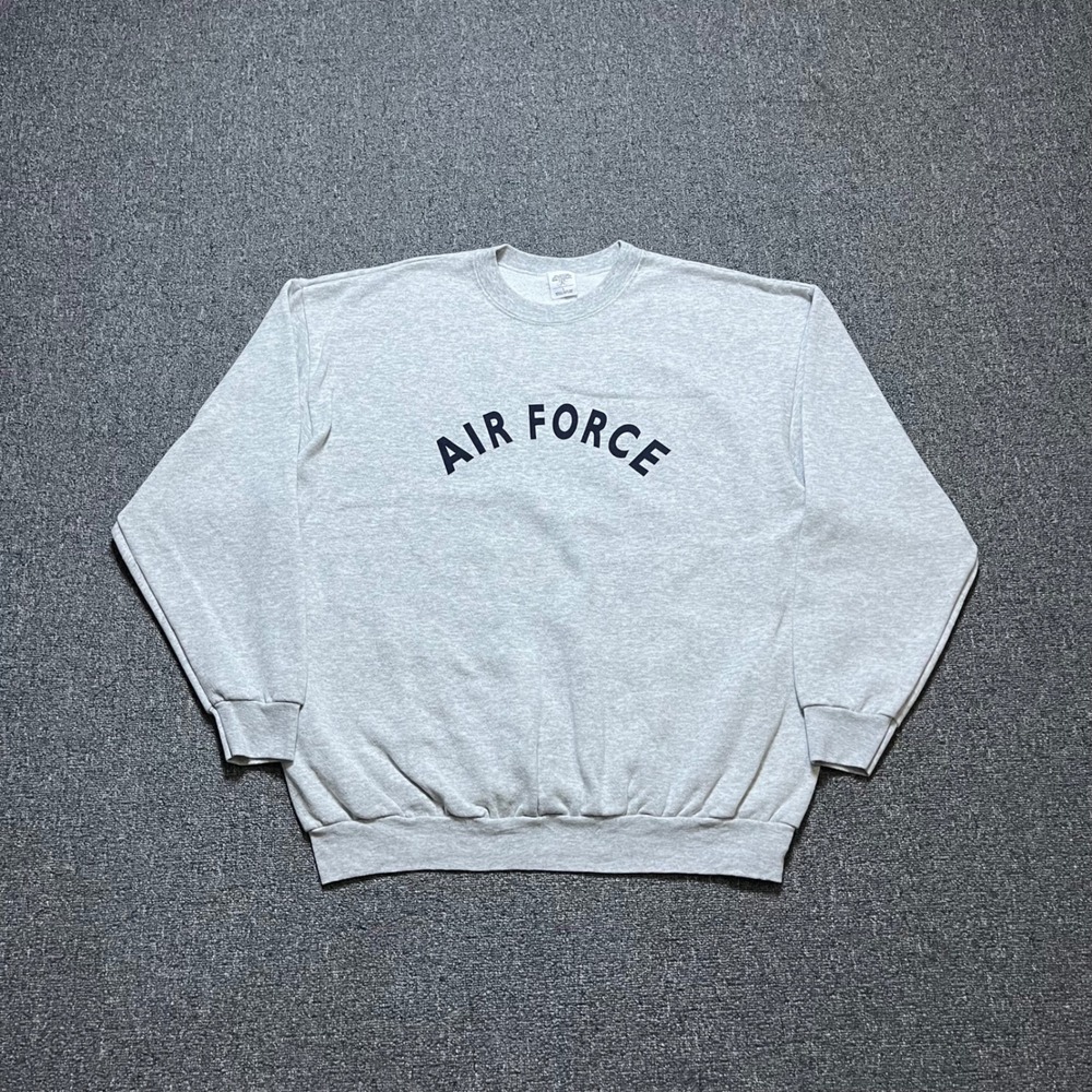 Vintage Campbellsville Apparel Air Force Sweatshirt L Grey Military USA